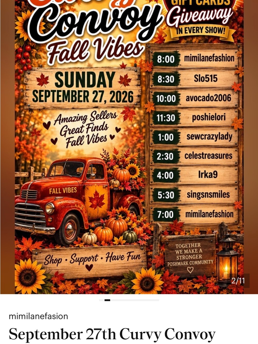Fall Vibes Vintage Truck Wall Art - Orange Autumn Decor